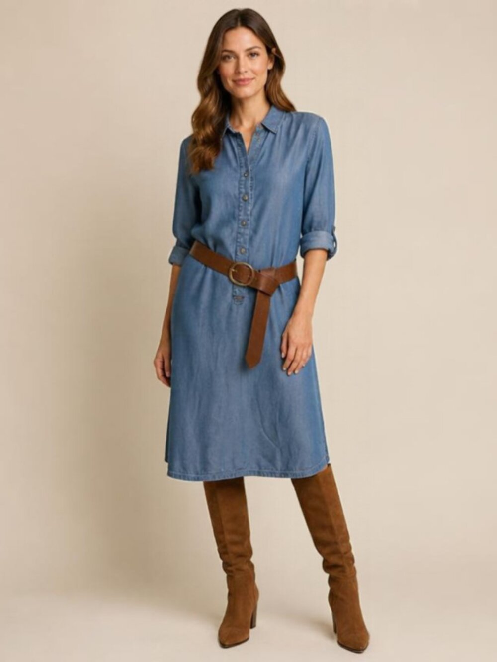 Blue denim Tencel lightweight Denim Dress Large 11-12